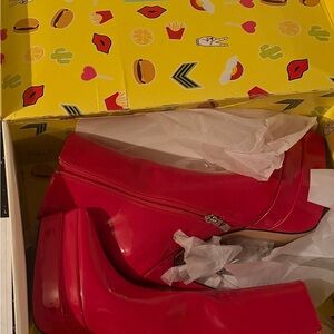 Dolls Kill Red Platform Heels